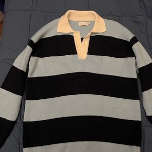 Striped Light and Dark Blue Men's Sweater
